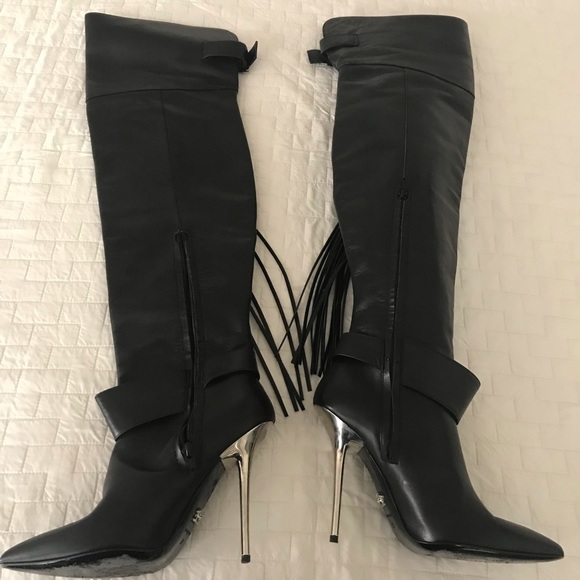 ❤️keeping VERSACE OTK over the knee boots black tassel - Picture 14 of 16